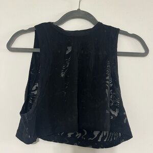 Black Lululemon mesh crop top. See through. Size 2, never worn